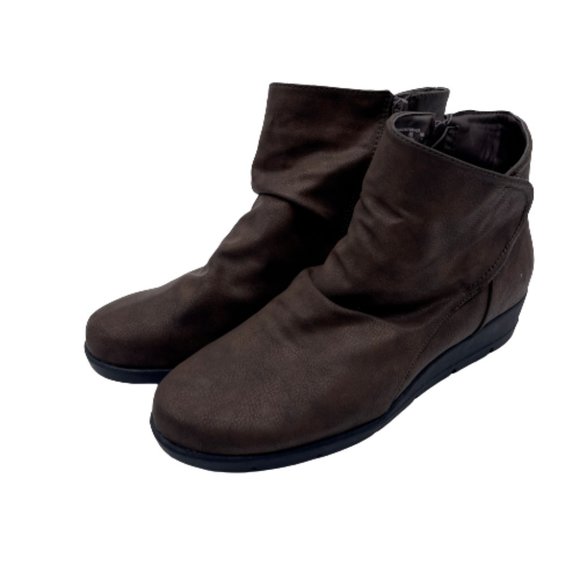 Mountain Sole Shoes - Mountain Sole 8.5 M Booties Ankle Boots Brown Faux Vegan Leather